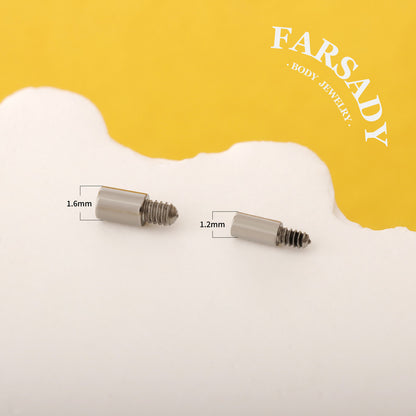 F136 Titanium Earring Post Extender - 2mm Extension Rod for 14G 16G Internal Thread Earrings