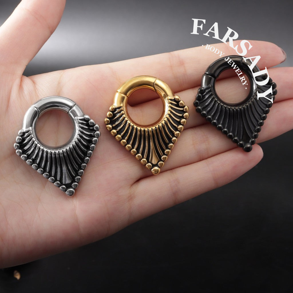 V-shaped Ear Weights Hanger Easy Clasp Silvery 316L Steel Stretcher Earrings 2G Circle Weights Earlobe Stretching Piercing Jewelry