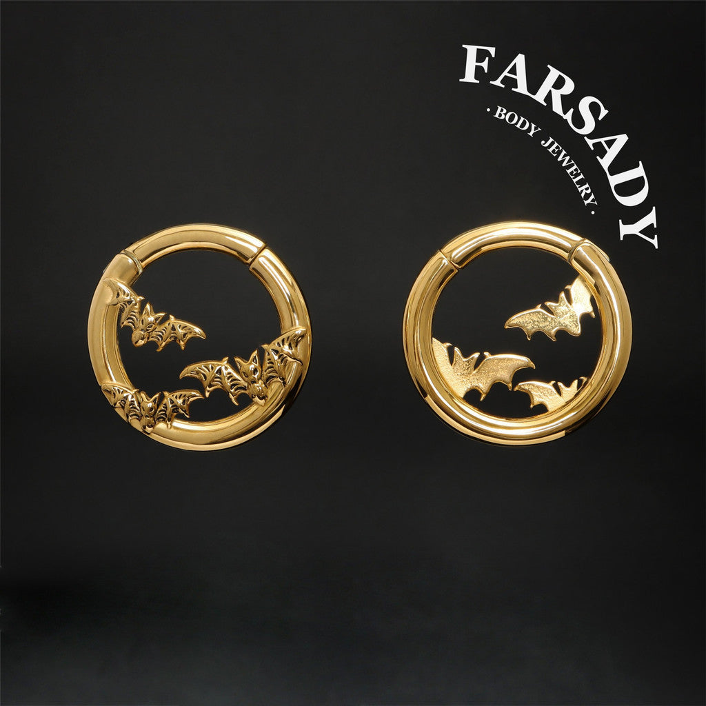 Bat Ear Weights Hanger Easy Clasp Heavy Piercing Earrings Stainless Steel Ear Gauges Silvery Ear Plugs 6G Weight Hangers for Stretched Earlobe