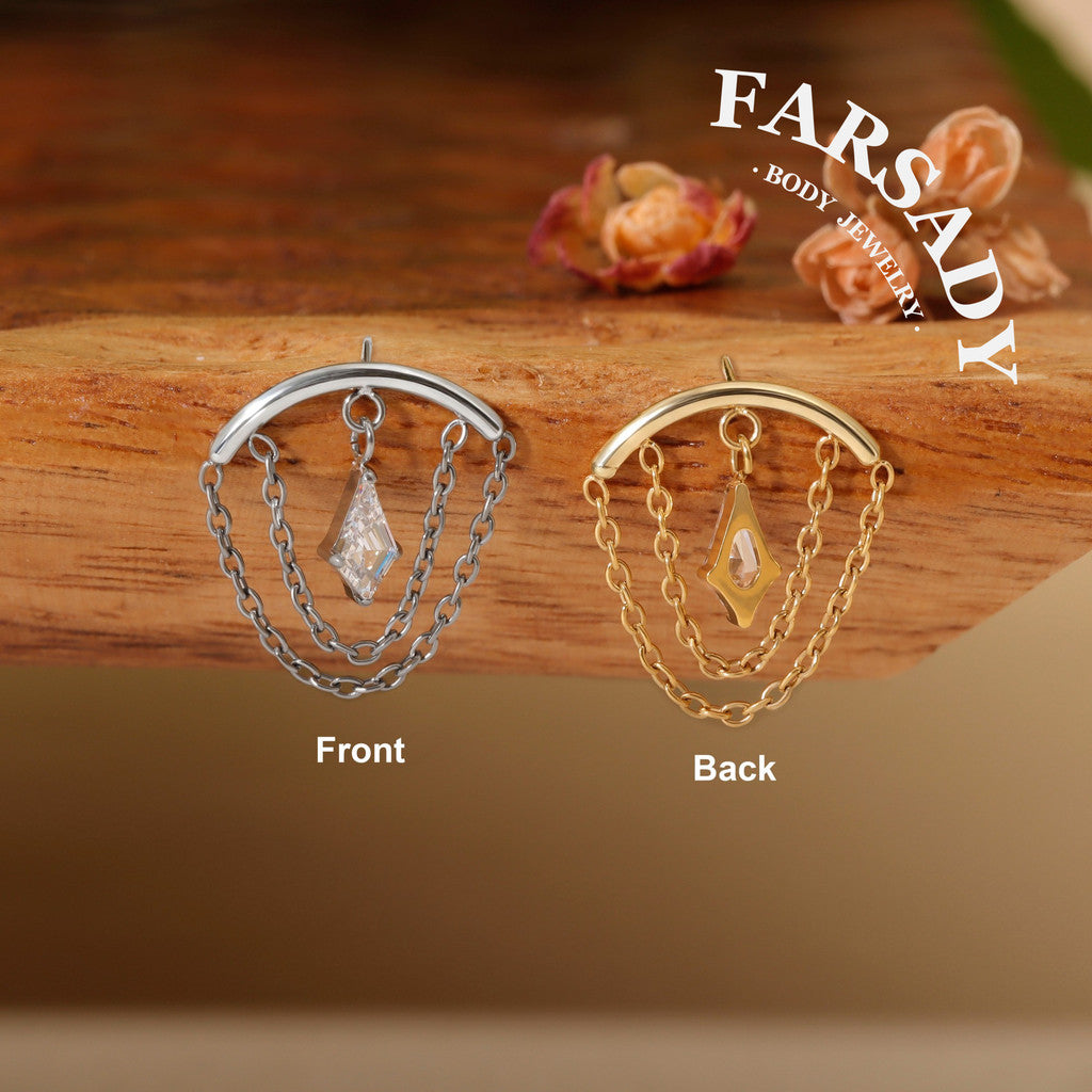 Mid Glint - F136 Titanium Threadless Stud / Fits Cartilage Helix Tragus Lobe Earring