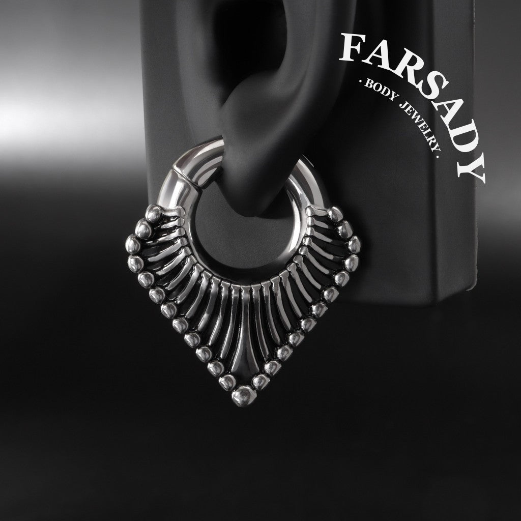 V-shaped Ear Weights Hanger Easy Clasp Silvery 316L Steel Stretcher Earrings 2G Circle Weights Earlobe Stretching Piercing Jewelry