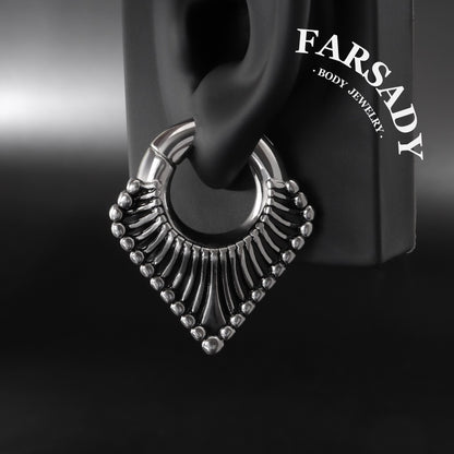 V-shaped Ear Weights Hanger Easy Clasp Silvery 316L Steel Stretcher Earrings 2G Circle Weights Earlobe Stretching Piercing Jewelry