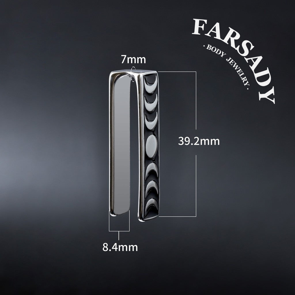 Moon Phase Ear Weights 0G 7mm Silvery Steel Ear Hanger Ear Stretched Jewelry Weighted Dangle Lobe Weights Piercing Ear Plug Gauges Ear Expander Fashion Body Jewelry