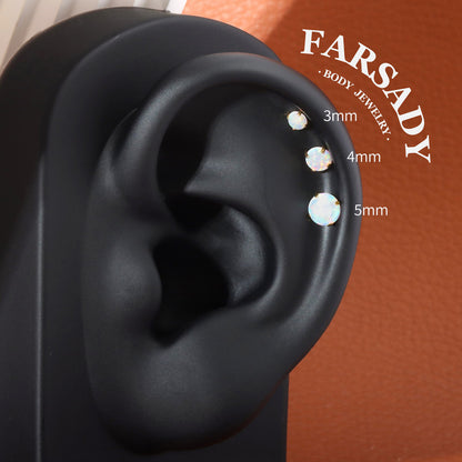 Lunar Opal - F136 Titanium Purple Opal Replacement Tops / Fits Threadless Ear Studs