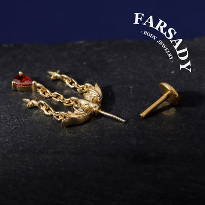 Ruby Vesper - Sterling Silver Push In Stud