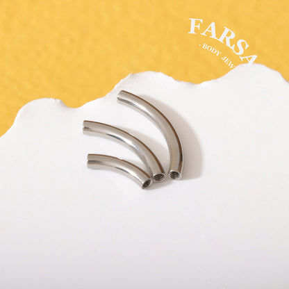 F136 Titanium Curved Navel Post - 14G Internally Threaded Belly Button Bar