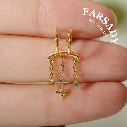 Stellar Fringe- 316L Fake Helix Earring C-Hoop Piercing