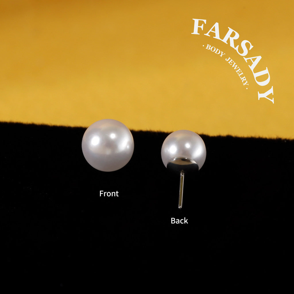 Layer Pearl Ball - F136 Titanium Pearl Replacement Tops / Fits Threadless Ear Studs