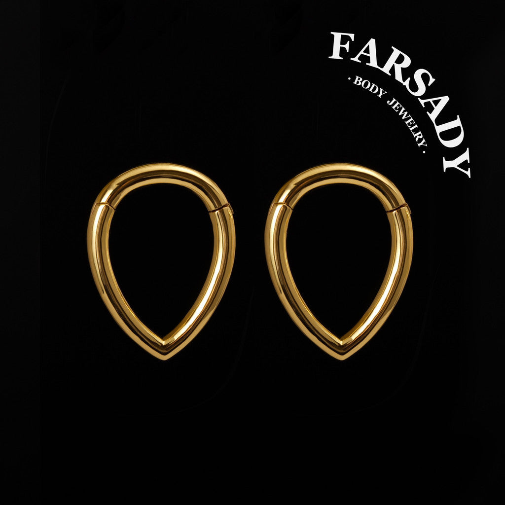 V Curve - 316L Hinged Clicker Ear Weights / Fits 3G 2G Stretched Ear Lobes Tunnels Plugs