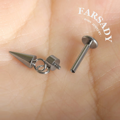 Spire Glint - F136 Titanium Internally Threaded Stud / Fits Cartilage Helix Tragus Lobe Nostril Piercing