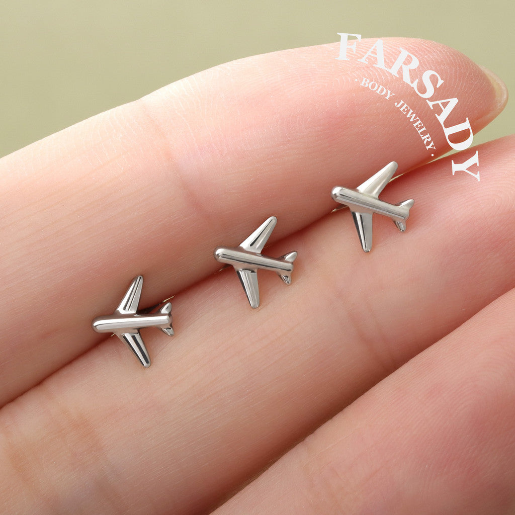 Sky Drift - F136 Titanium Internally Threaded Stud / Fits Cartilage Helix Tragus Lobe Nostril Piercing
