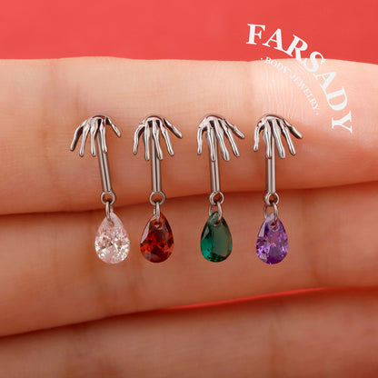 Ghost Palm - F136 Titanium Internally Threaded Stud / Fits Vertical Helix Hidden Rook Earring