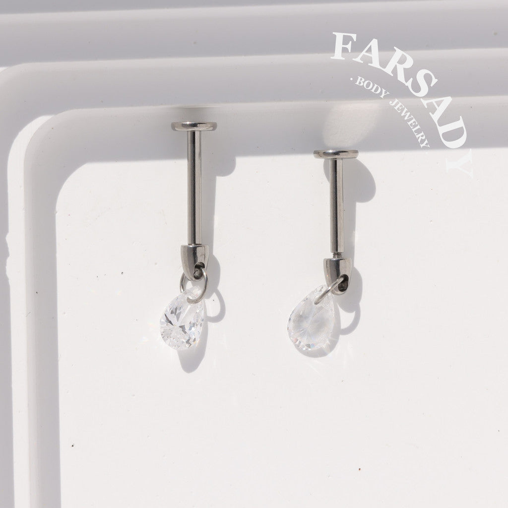 Dew Tear - F136 Titanium Internally Threaded Stud / Fits Cartilage Helix Tragus Lobe Piercing