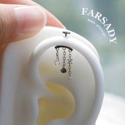 Lunar Shell - Sterling Silver Push In Stud