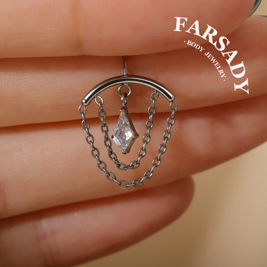 Mid Glint - F136 Titanium Threadless Stud / Fits Vertical Helix Hidden Rook Earring