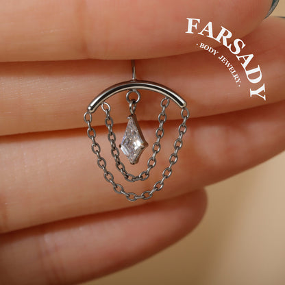 Mid Glint - F136 Titanium Threadless Stud / Fits Vertical Helix Hidden Rook Earring