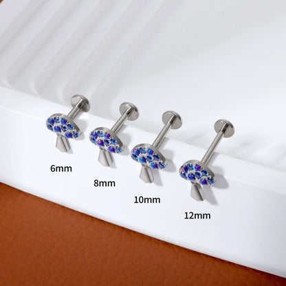 Twilight Fungi - F136 Titanium Internally Threaded Stud / Fits Cartilage Helix Tragus Lobe Nostril Piercing