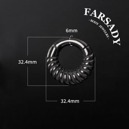 2G 6mm Stretchered Earlobe Circle Ear Gauge Weights Easy Clasp Hanger Style Heavy Steel Plug Piercing Earrings