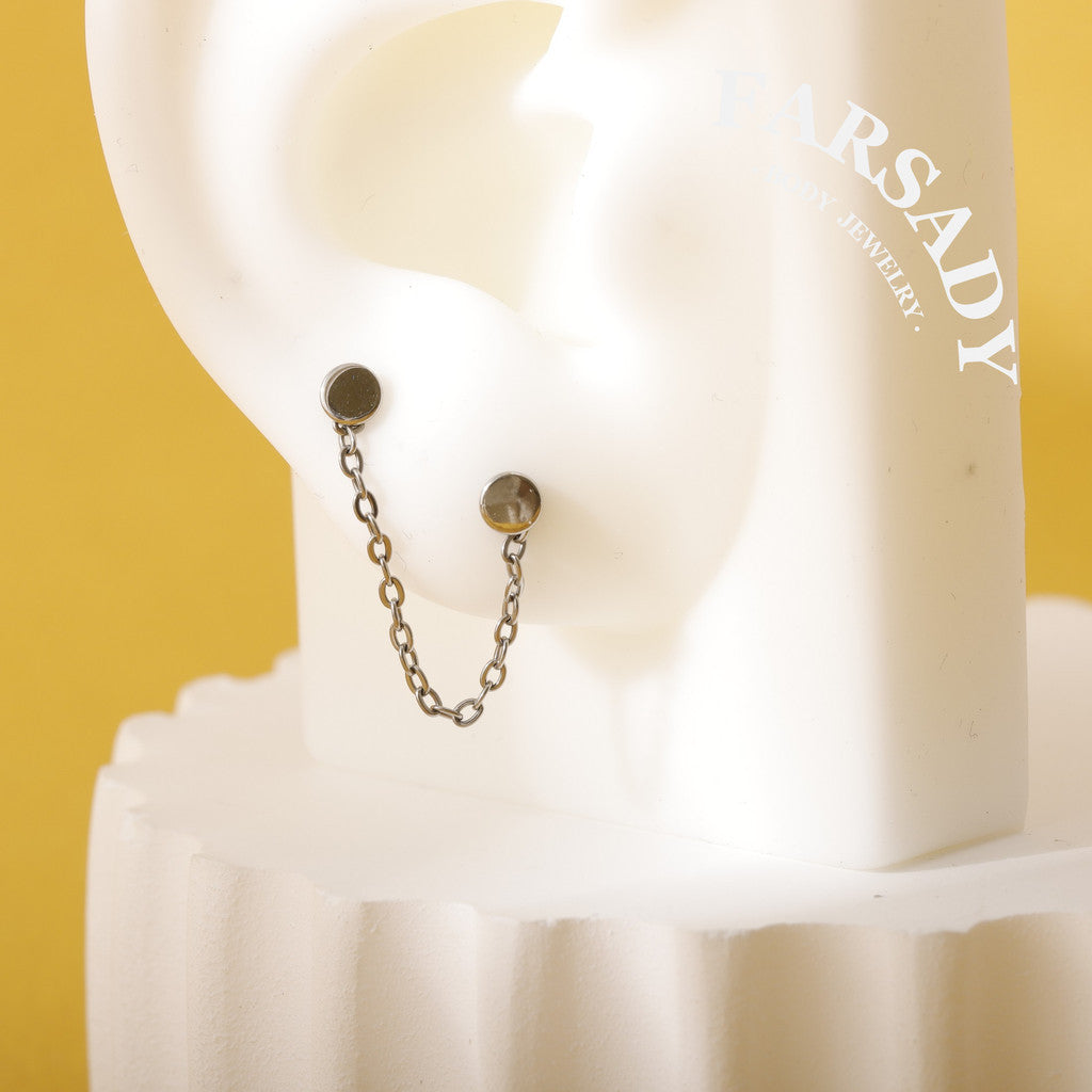 Minimalist Titanium Chain Charm for Helix Tragus Conch Earrings | DIY Earring Accessory in Multiple Sizes