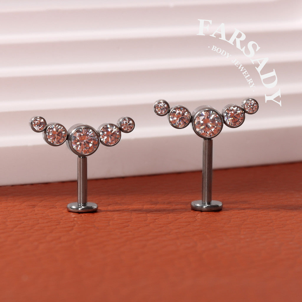 Stellar Arch - F136 Titanium Internally Threaded Stud / Fits Vertical Helix Hidden Rook Earring