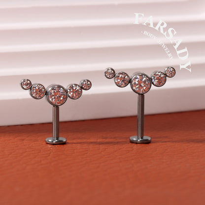 Stellar Arch - F136 Titanium Internally Threaded Stud / Fits Vertical Helix Hidden Rook Earring