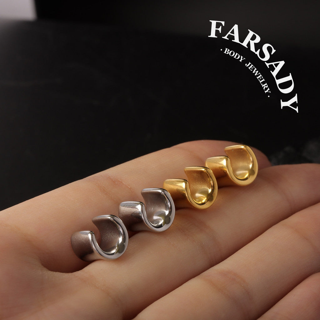 Curva Lenis - 316L C-Shape Ear Tunnels / Fits 00G Stretched Ear Lobes Plugs