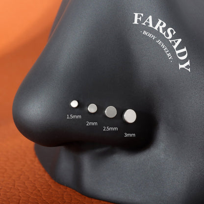 Mini Flat Orb - F136 Titanium L Shape Stud / Fit 18G Nose Ring