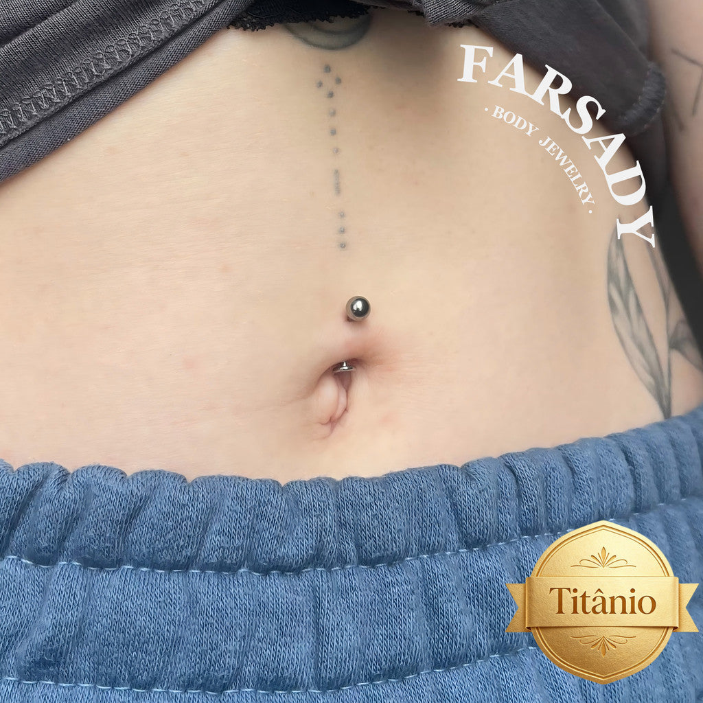 Plain Orb - F136 Titanium Internal Thread Curved Barbell / Fits 14G Navel Piercing