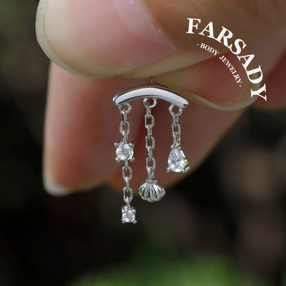 Lunar Shell - Sterling Silver Push In Stud