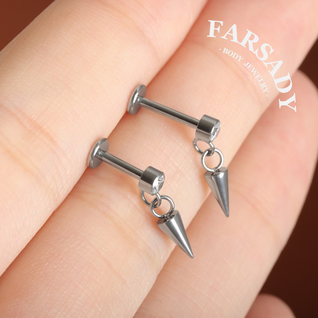 Spire Glint - F136 Titanium Internally Threaded Stud / Fits Cartilage Helix Tragus Lobe Nostril Piercing