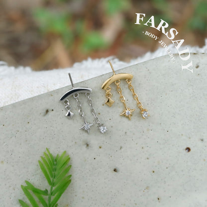 Polar Lumen- Sterling Silver Push In Stud