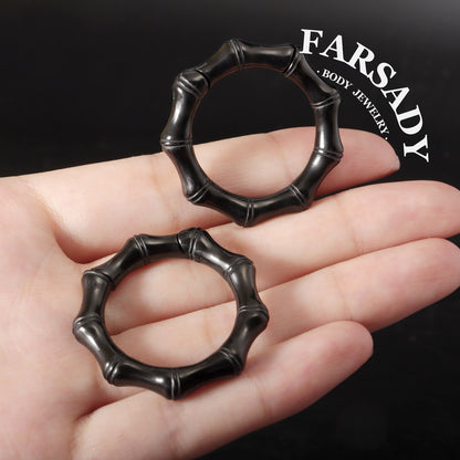 Bambus Annulus - 316L Magnetic Hinged Ear Weights / Fits 3G 2G Stretched Ear Lobes Tunnels Plugs