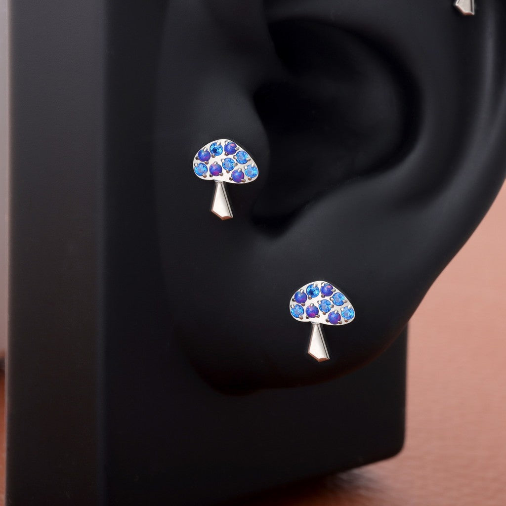 Twilight Fungi - F136 Titanium Internally Threaded Stud / Fits Cartilage Helix Tragus Lobe Nostril Piercing