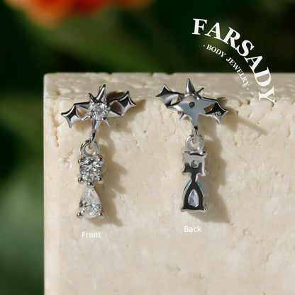 Starfall - 925 Silver Threadless Stud / Fits Cartilage Helix Tragus Lobe Earring