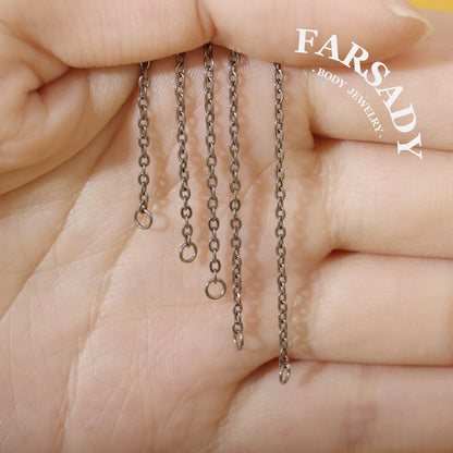 Minimalist Titanium Chain Charm for Helix Tragus Conch Earrings | DIY Earring Accessory in Multiple Sizes