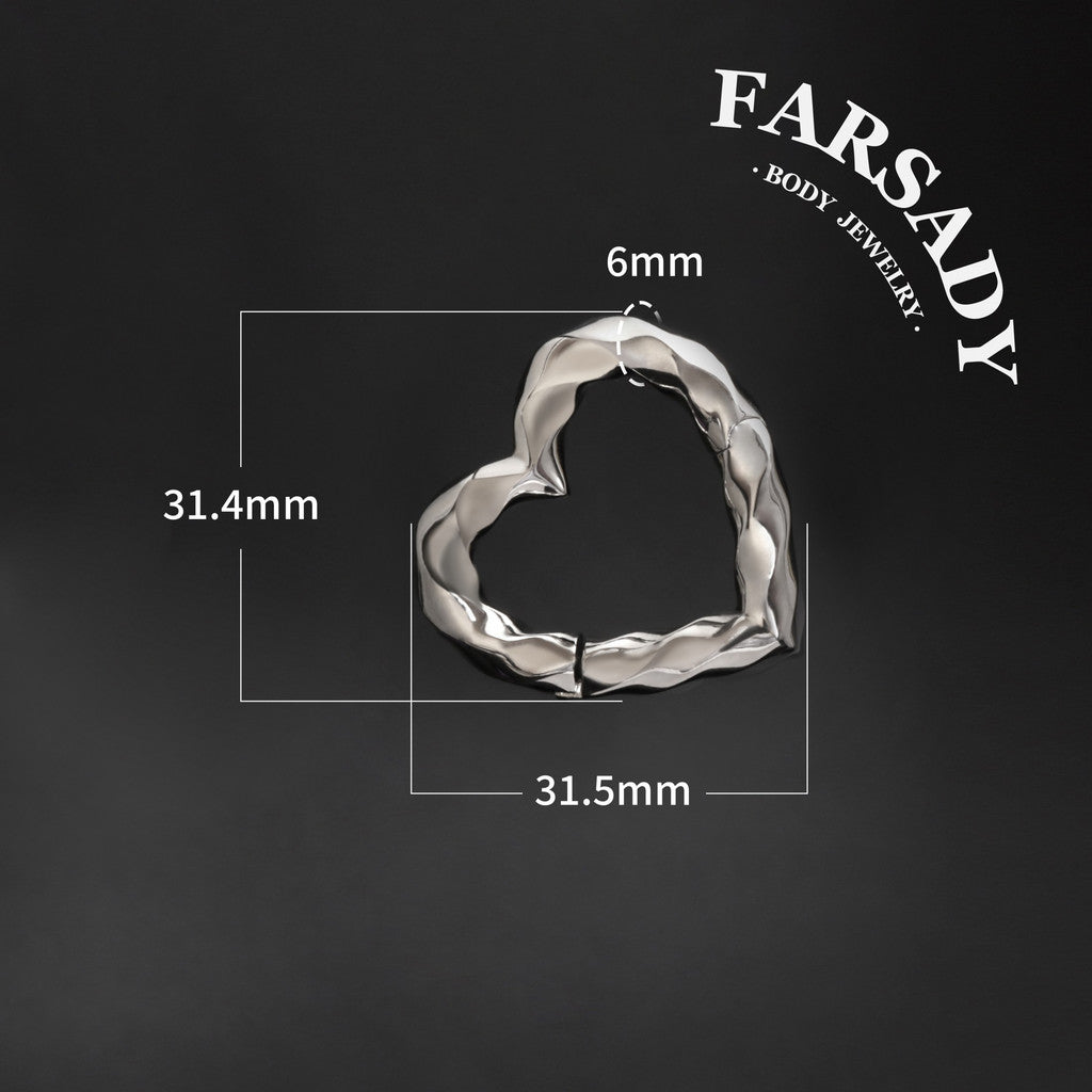 Spiral Heart - 316L Magnetic Hinged Ear Weights / Fits 3G 2G Stretched Ear Lobes Tunnels Plugs