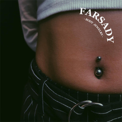 Dual Sphere - 925 Silver Belly Button Ring / Fits 14G Navel Piercing