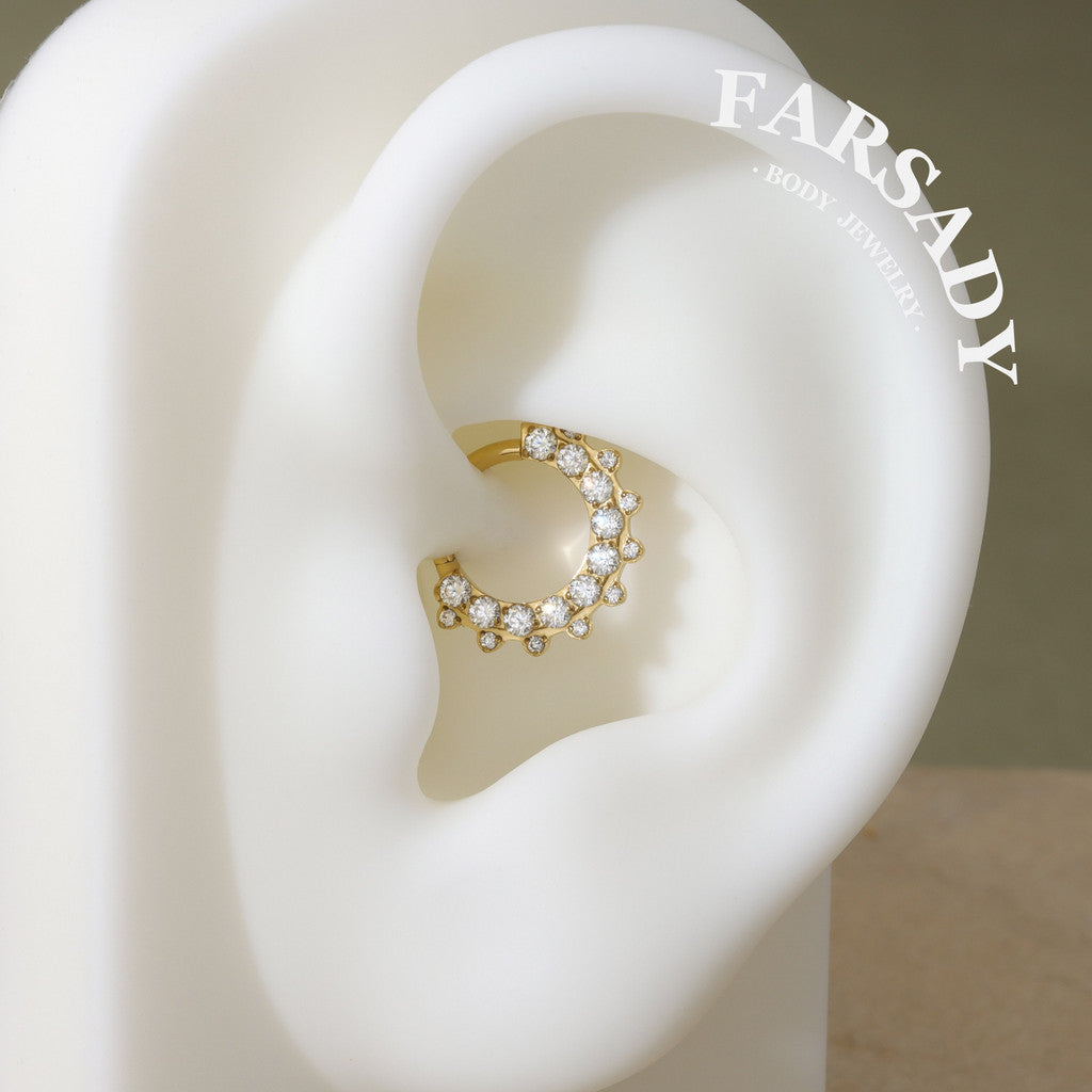 Star Wreath - ASTM F136 Titanium Hinged Clicker Hoop / Fits 16G Septum Ring Helix Conch Cartilage Earring