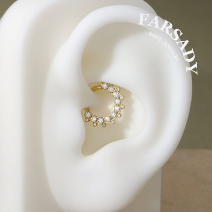 Star Wreath - ASTM F136 Titanium Hinged Clicker Hoop / Fits 16G Septum Ring Helix Conch Cartilage Earring