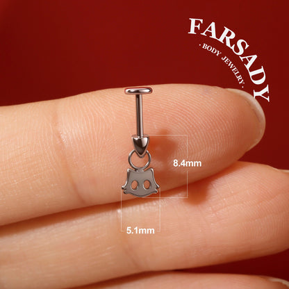 Cat Whim - F136 Titanium Internally Threaded Stud / Fits Vertical Helix Hidden Rook Earring