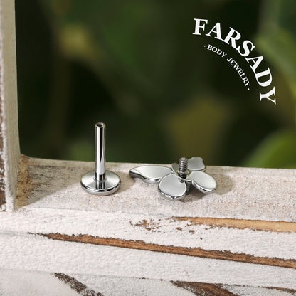 Blush Moth - F136 Titanium Internally Threaded Stud / Fits Cartilage Helix Tragus Lobe Nostril Piercing