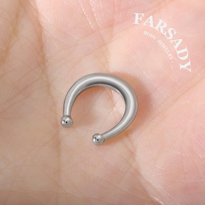 Minimal Unadorned Hoof - 316L Fake Nose Ring C-Hoop Piercing / Fit Non-Pierced Septum Ring