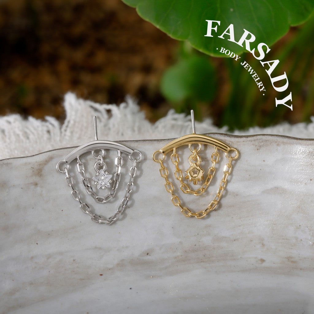 Stellar Shackle - Sterling Silver Push In Stud
