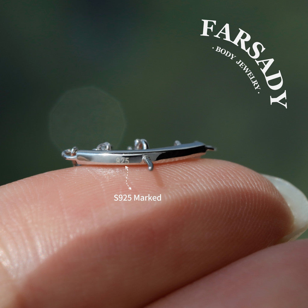 Dew Shackle - Sterling Silver Push In Stud