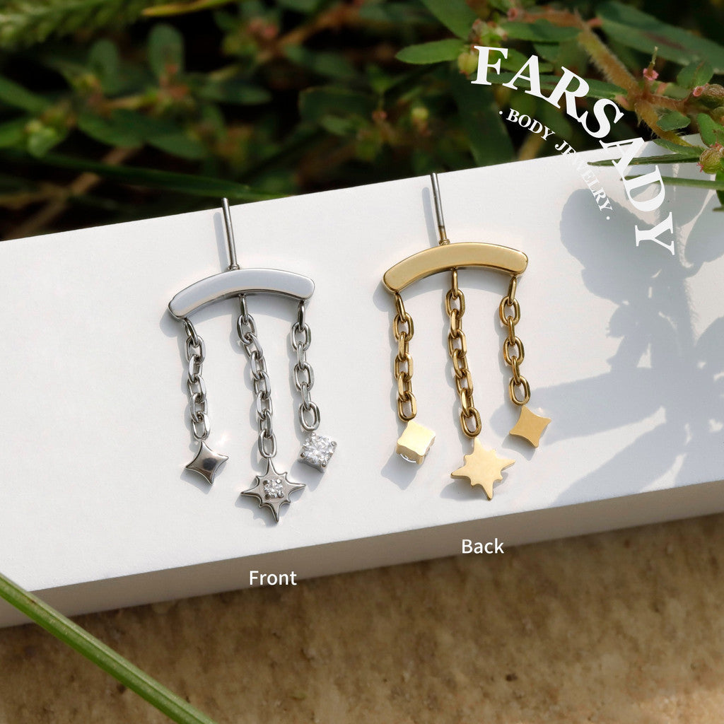 North Glimmer - Sterling Silver Push In Stud