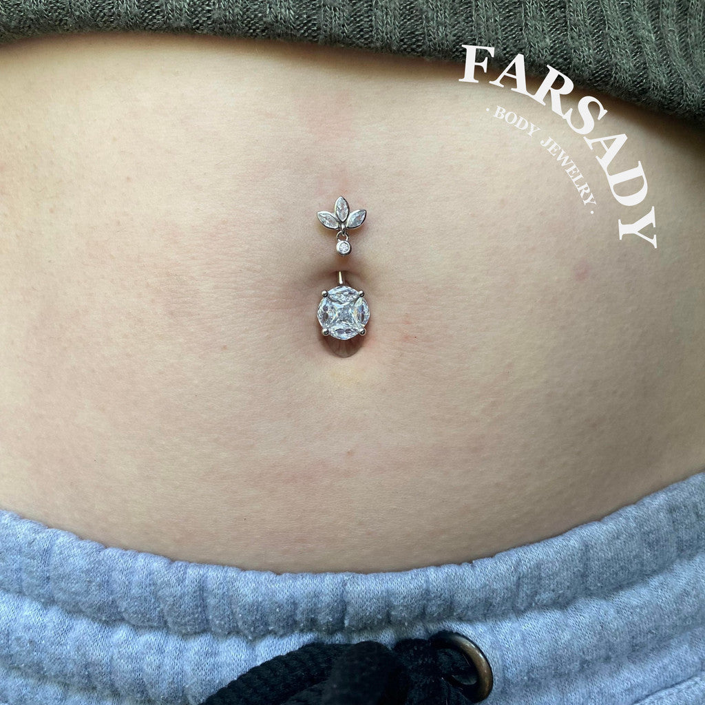 14G S925 Sterling Silver Round Clear CZ Belly Button Ring 8mm 10mm 12mm Navel Piercing Jewelry Non Healed Piercing Friendly Daily Wear Gift for Her