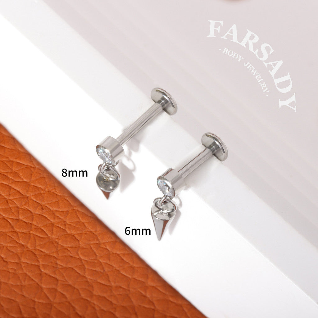 Spire Glint - F136 Titanium Internally Threaded Stud / Fits Cartilage Helix Tragus Lobe Nostril Piercing