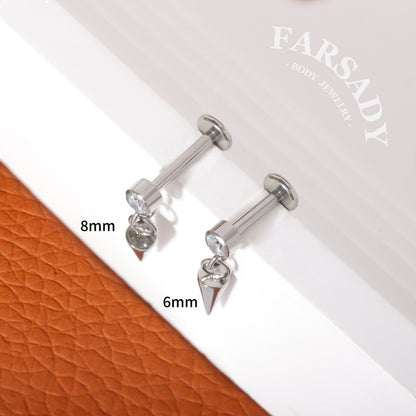 Spire Glint - F136 Titanium Internally Threaded Stud / Fits Cartilage Helix Tragus Lobe Nostril Piercing