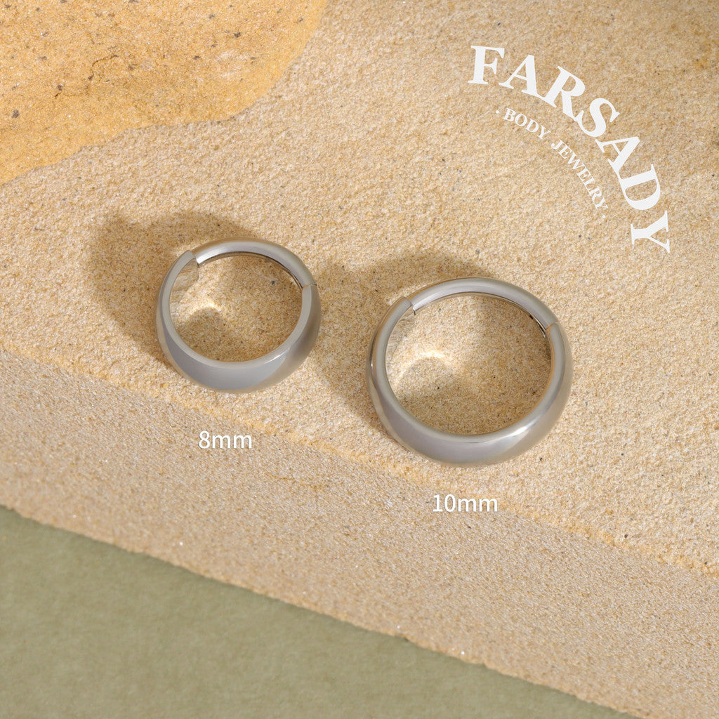 Soft Arc - ASTM F136 Titanium Hinged Clicker Hoop / Fits 16G Septum Ring Helix Conch Cartilage Earring