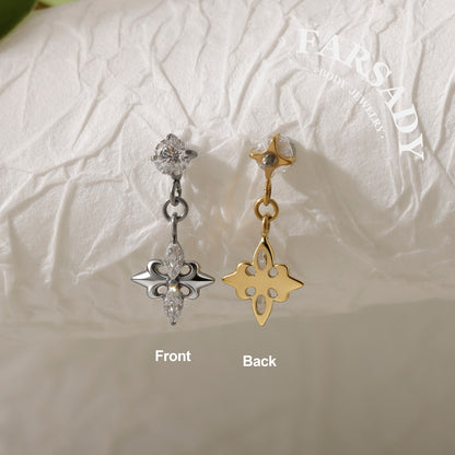 Lily Dangle - F136 Titanium Internally Threaded Stud / Fits Cartilage Helix Tragus Lobe Nostril Piercing